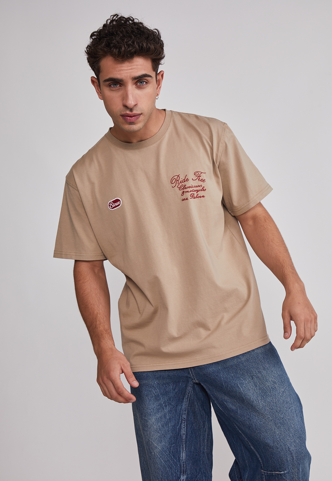 Polera Hombre Auto Garage Beige Sioux 1