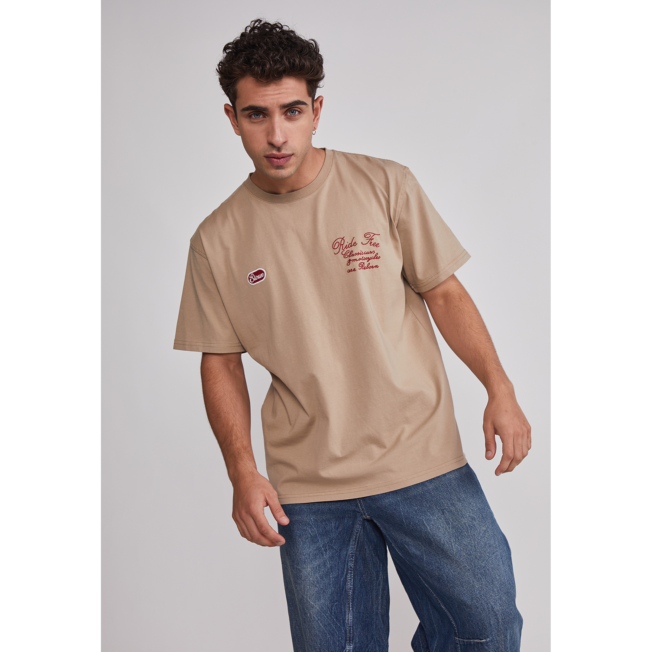 Polera Hombre Auto Garage Beige Sioux 1