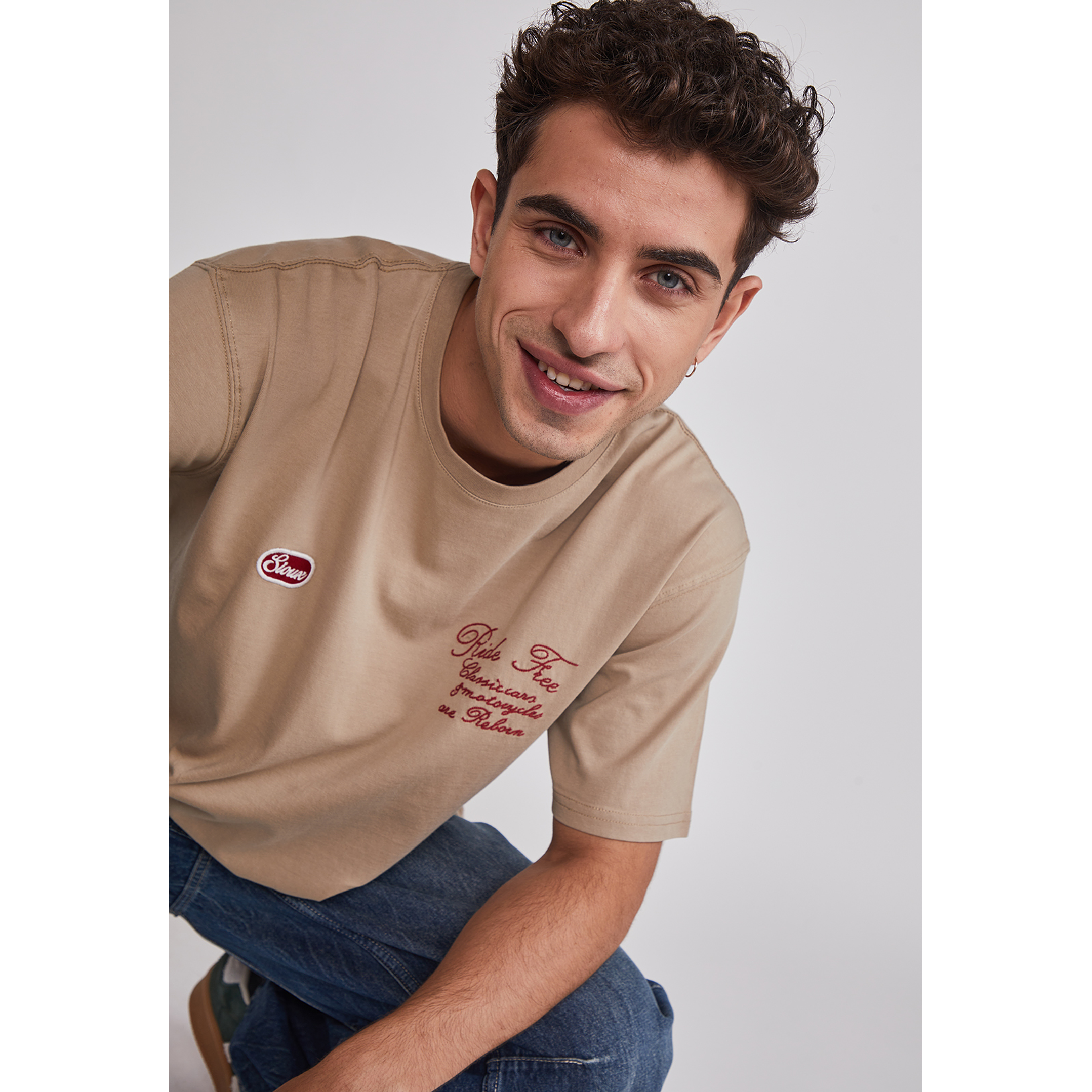 Polera Hombre Auto Garage Beige Sioux 3