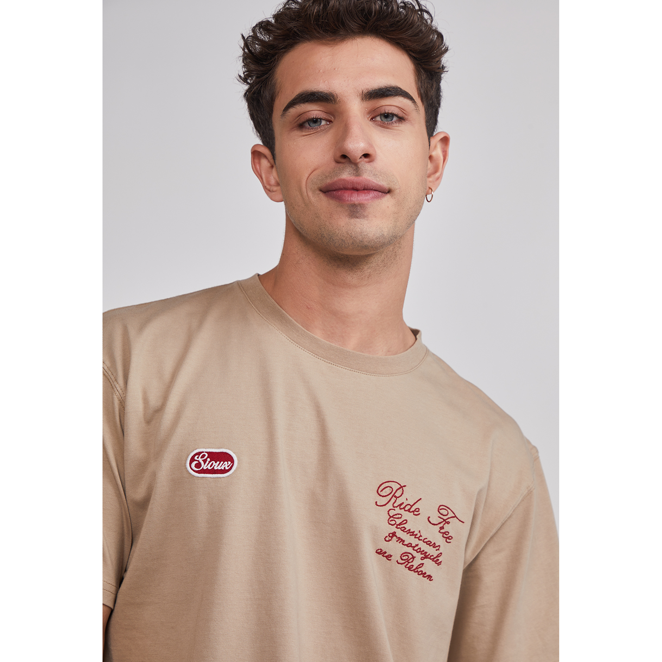 Polera Hombre Auto Garage Beige Sioux 4