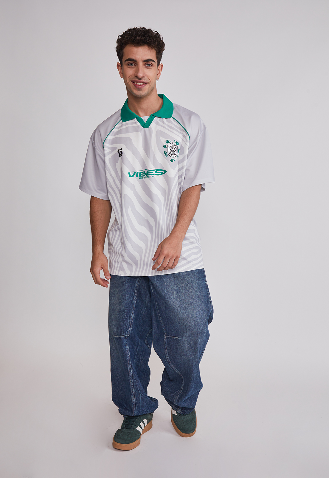 Polera Hombre Oversize Fútbol Retro Gris Sioux 3