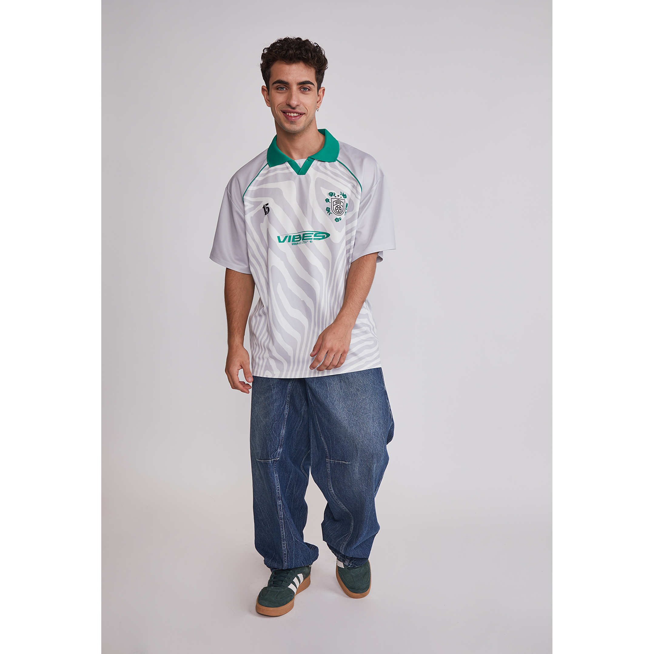 Polera Hombre Oversize Fútbol Retro Gris Sioux 3