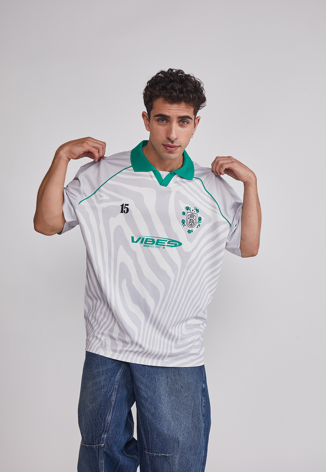 Polera Hombre Oversize Fútbol Retro Gris Sioux 1