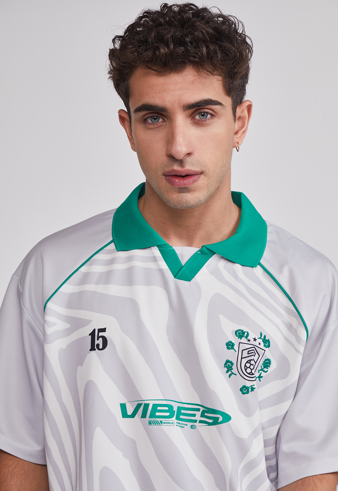 Polera Hombre Oversize Fútbol Retro Gris Sioux 5