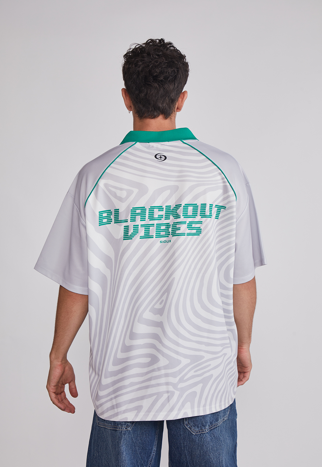 Polera Hombre Oversize Fútbol Retro Gris Sioux 2