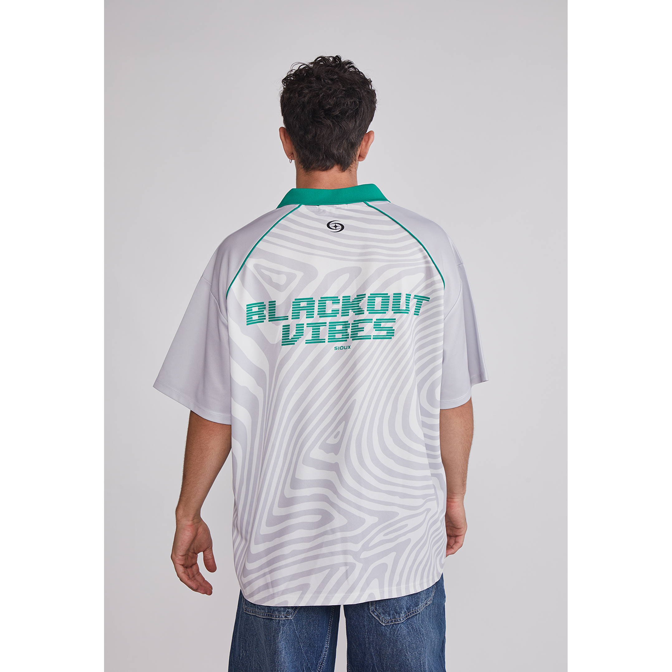 Polera Hombre Oversize Fútbol Retro Gris Sioux 2