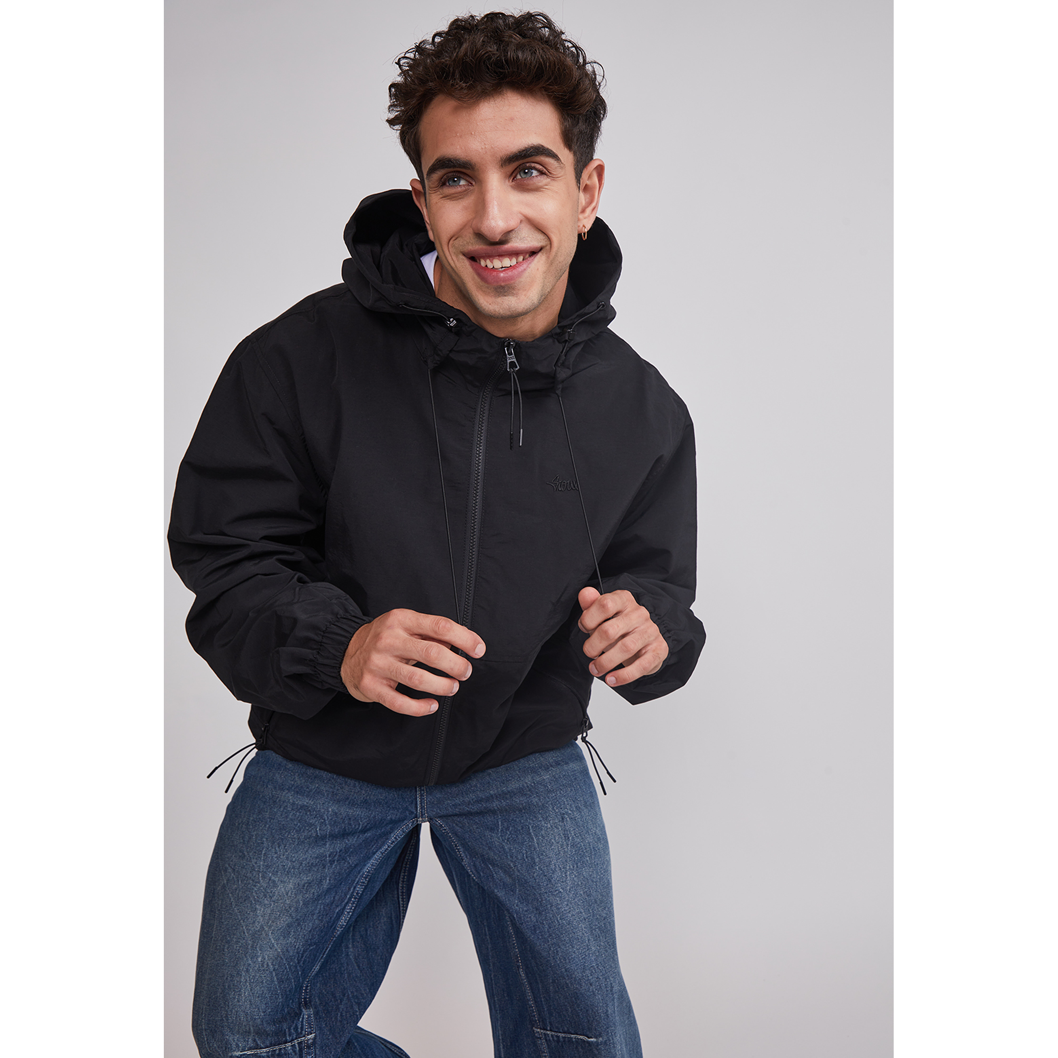 Cortaviento Hombre Basic Bordado Negro Sioux 4