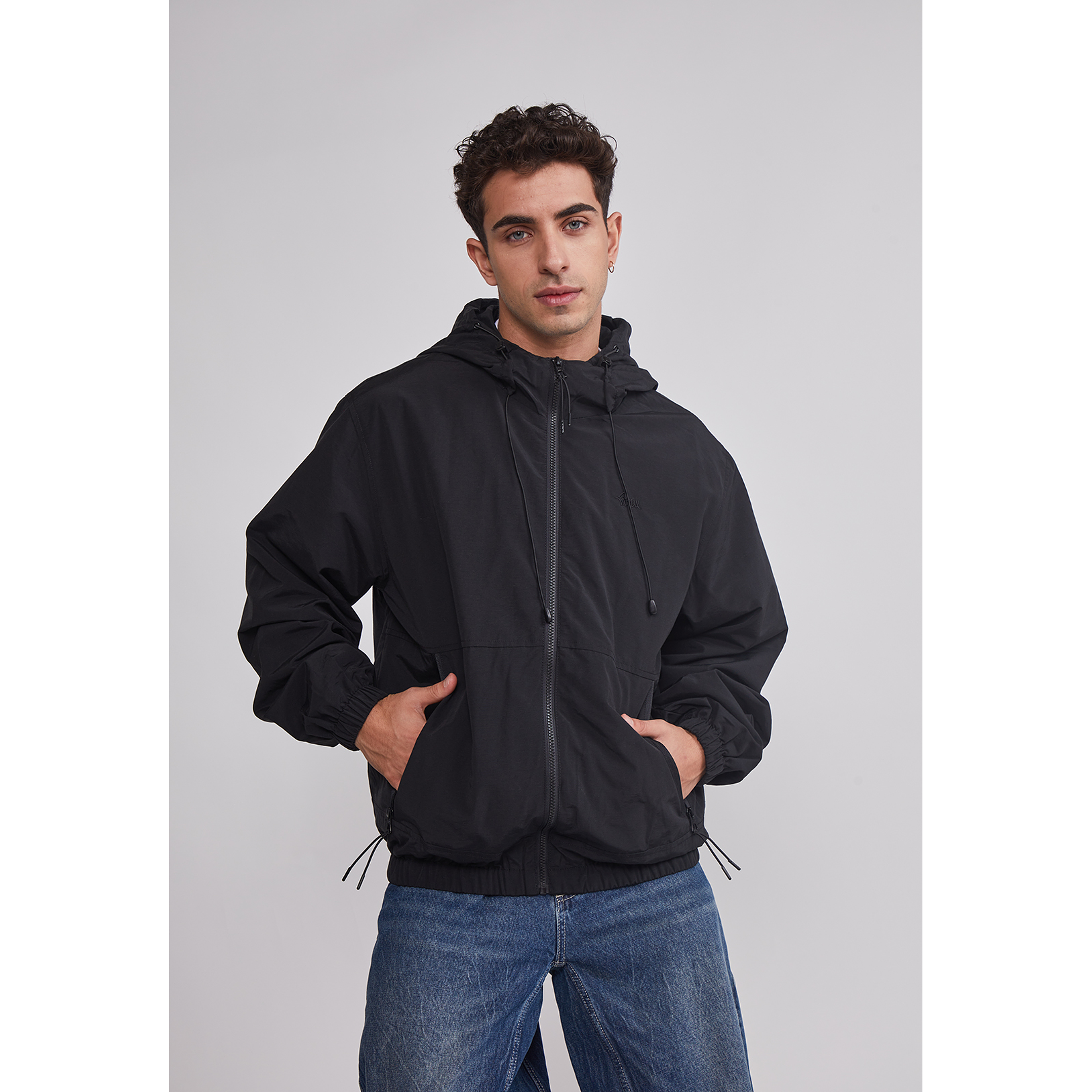 Cortaviento Hombre Basic Bordado Negro Sioux 2