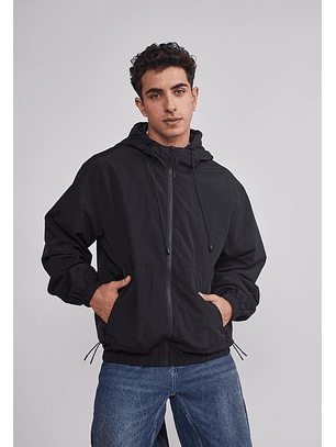 Cortaviento Hombre Basic Bordado Negro Sioux