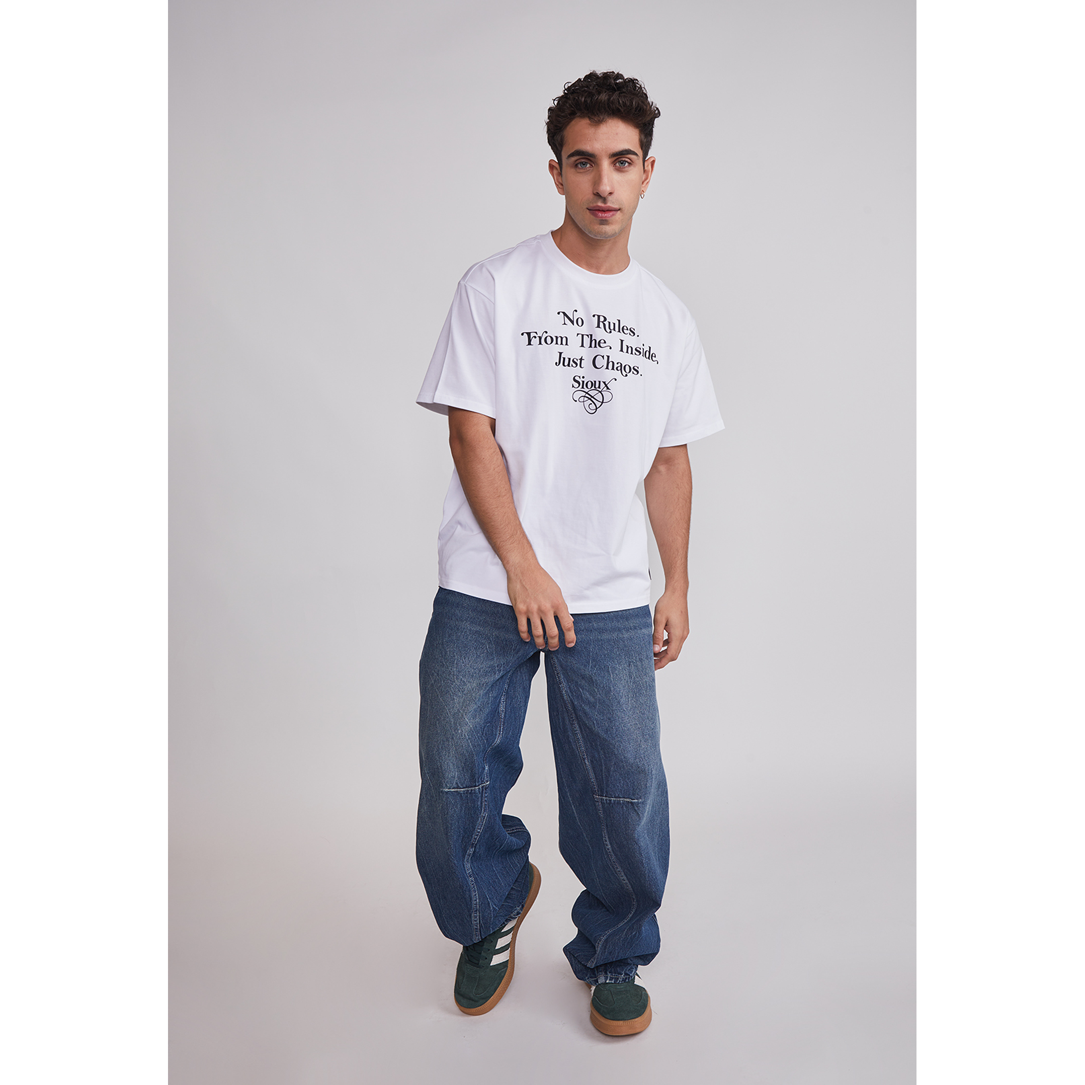 Polera Hombre Relaxed Gorras Blanco Sioux 2