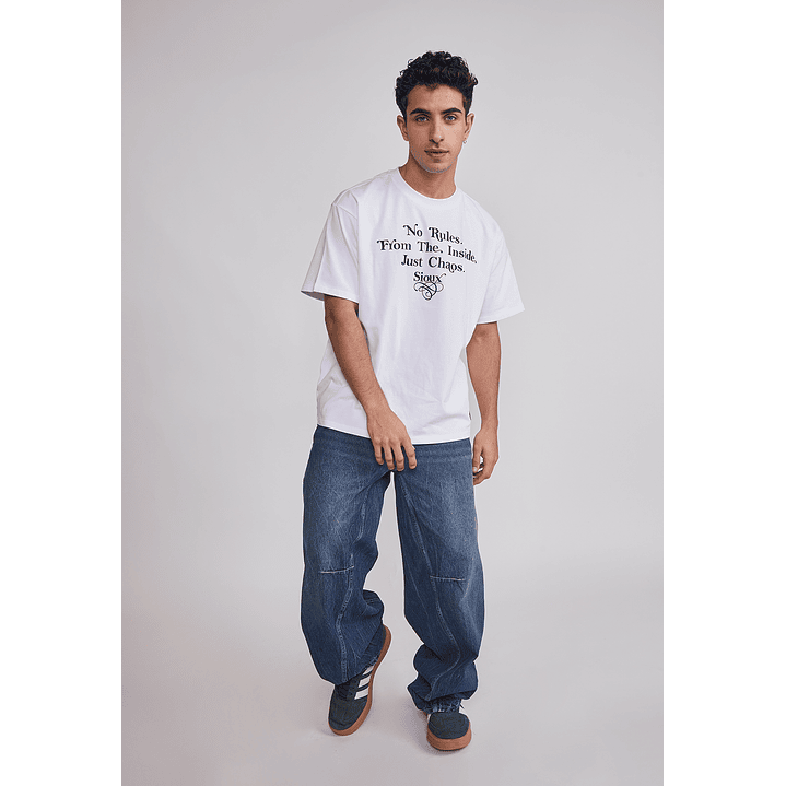 Polera Hombre Relaxed Gorras Blanco Sioux 2