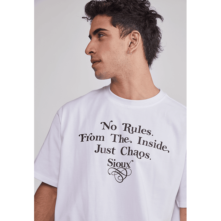 Polera Hombre Relaxed Gorras Blanco Sioux 4