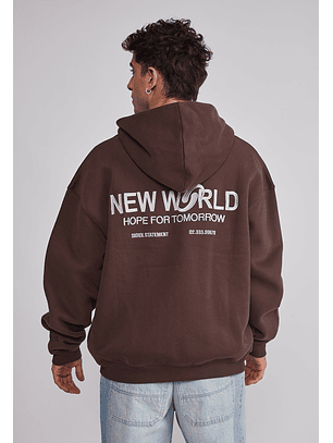 Polerón Hombre Cierre Print Café Sioux