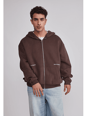 Polerón Hombre Cierre Print Café Sioux