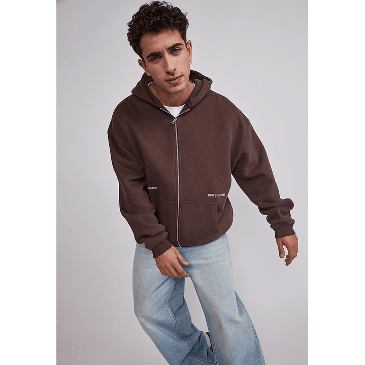 Polerón Hombre Cierre Print Café Sioux 3