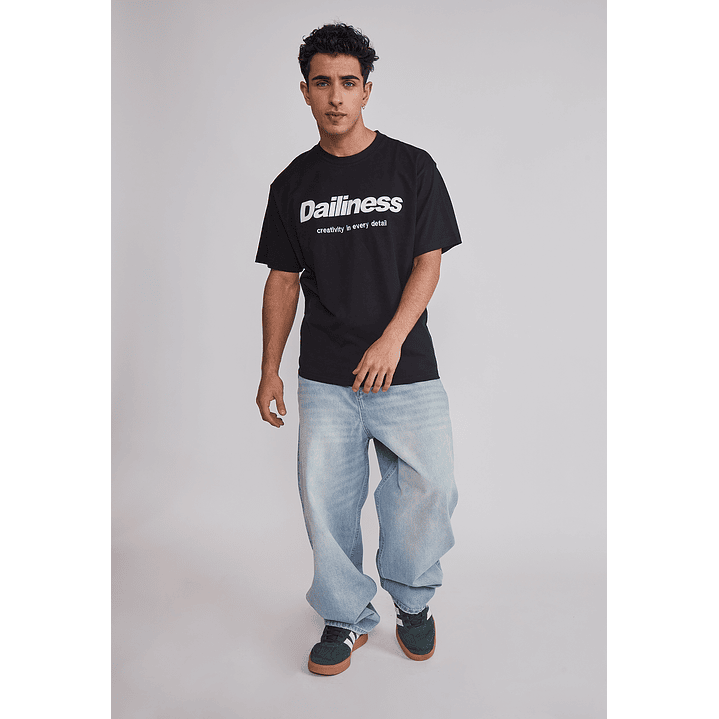 Polera Hombre Relaxed Carretas Negro Sioux 2