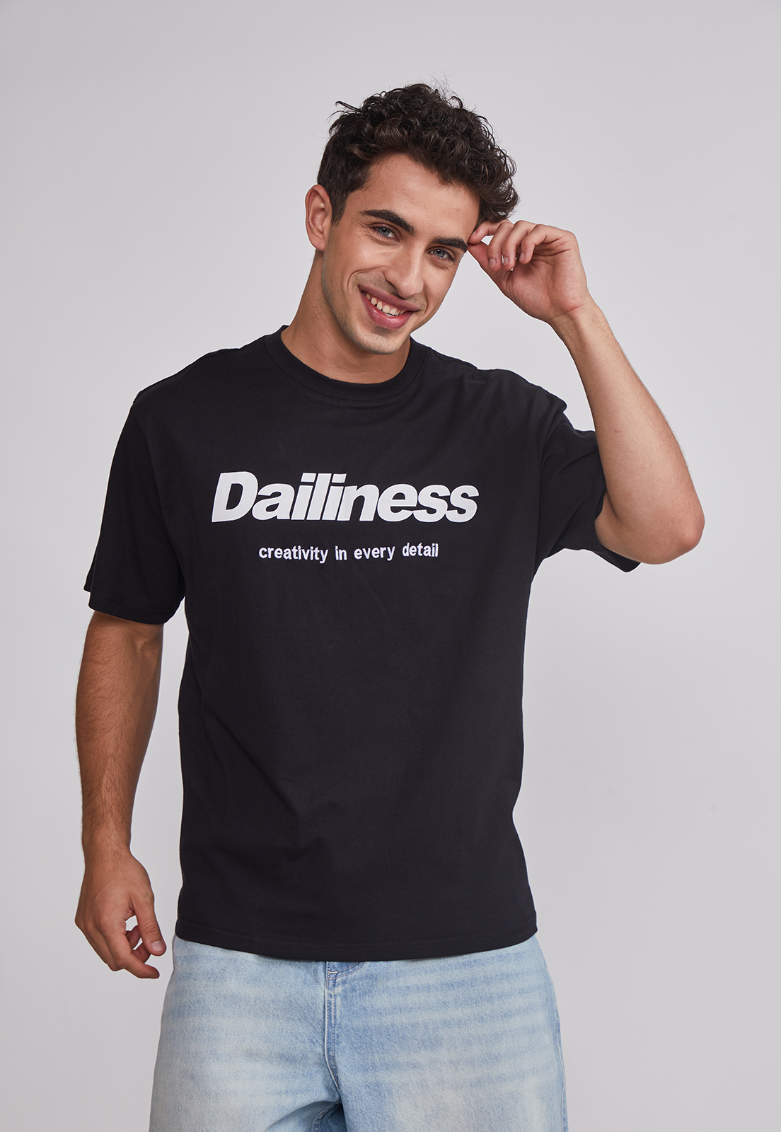 Polera Hombre Relaxed Carreras Negro Sioux 1