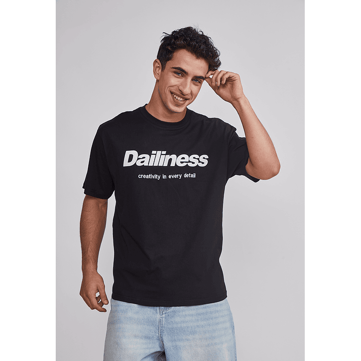 Polera Hombre Relaxed Carretas Negro Sioux 1