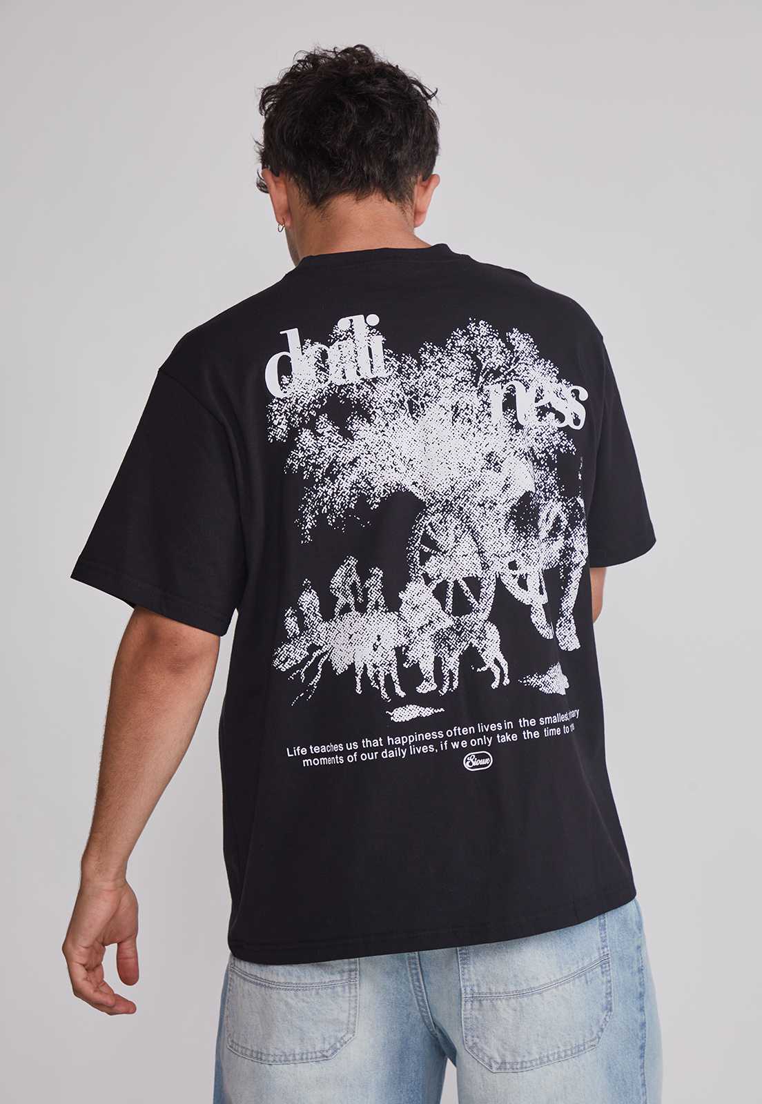 Polera Hombre Relaxed Carreras Negro Sioux 2