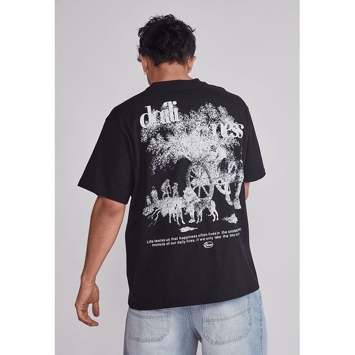 Polera Hombre Relaxed Carretas Negro Sioux 5