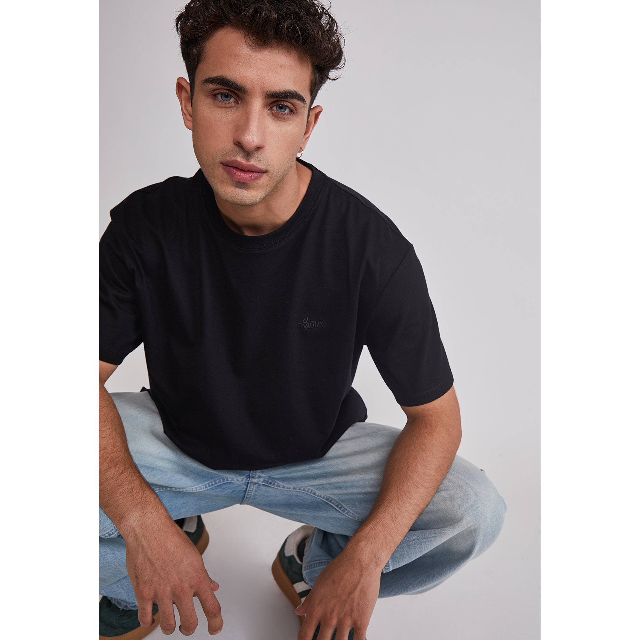 Polera Hombre Basic Lisa Negro Sioux 3