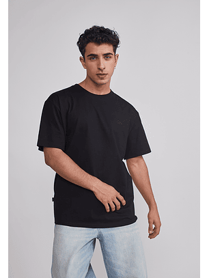 Polera Hombre Basic Lisa Negro Sioux