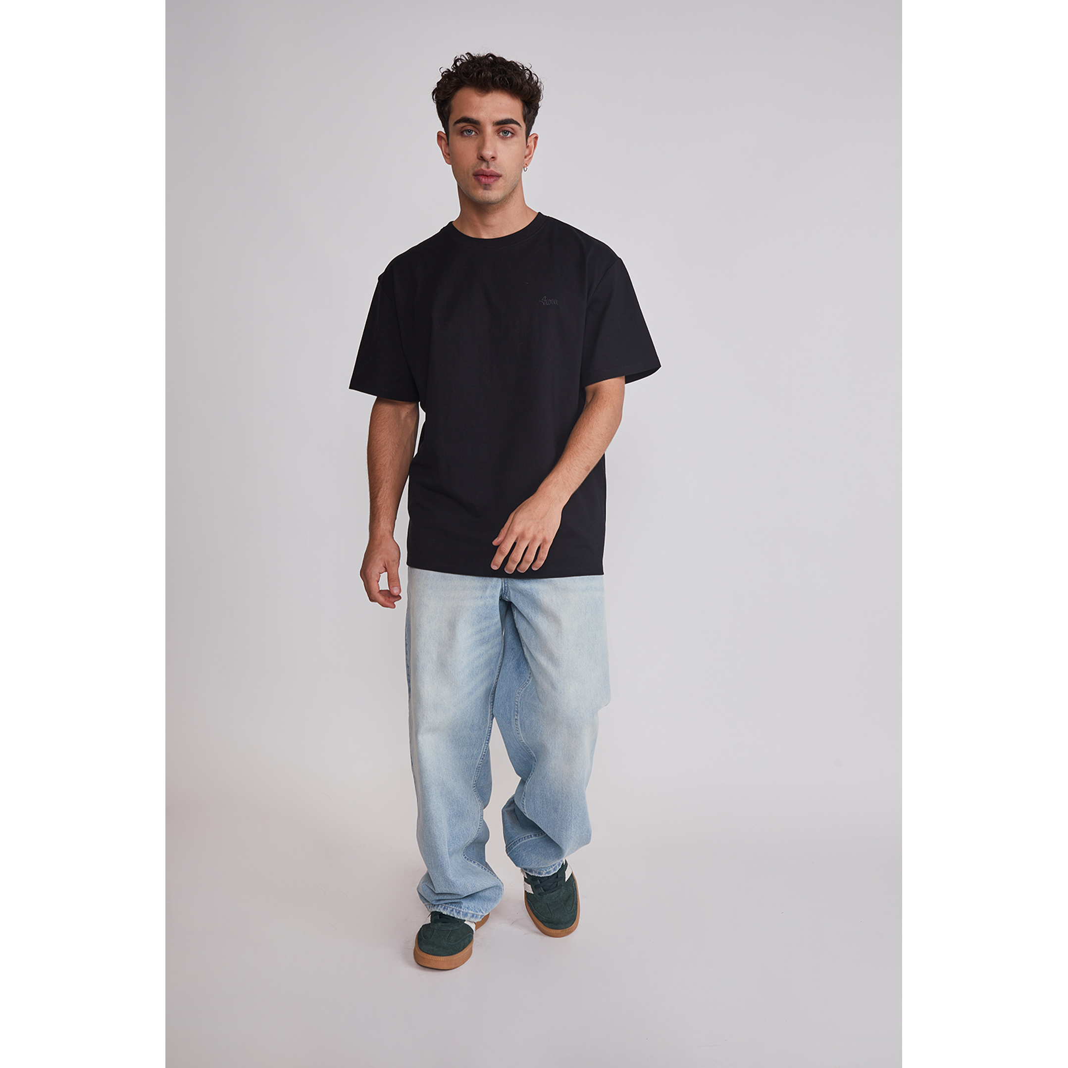 Polera Hombre Basic Lisa Negro Sioux 2