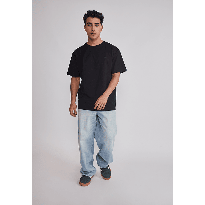 Polera Hombre Basic Lisa Negro Sioux 2