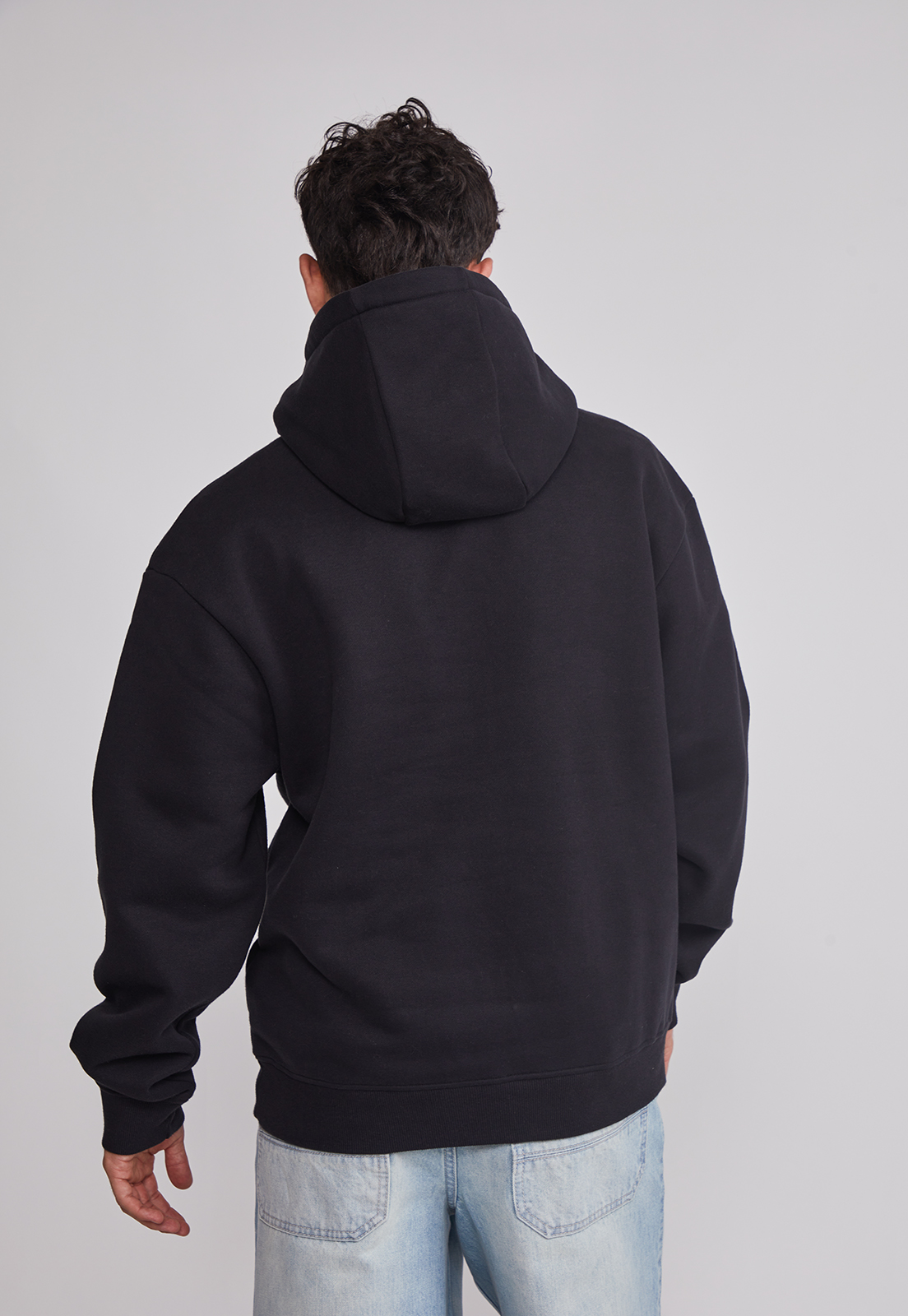 Polerón Hombre Gorro Básico Negro Sioux 2