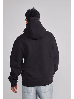 Polerón Hombre Gorro Básico Negro Sioux