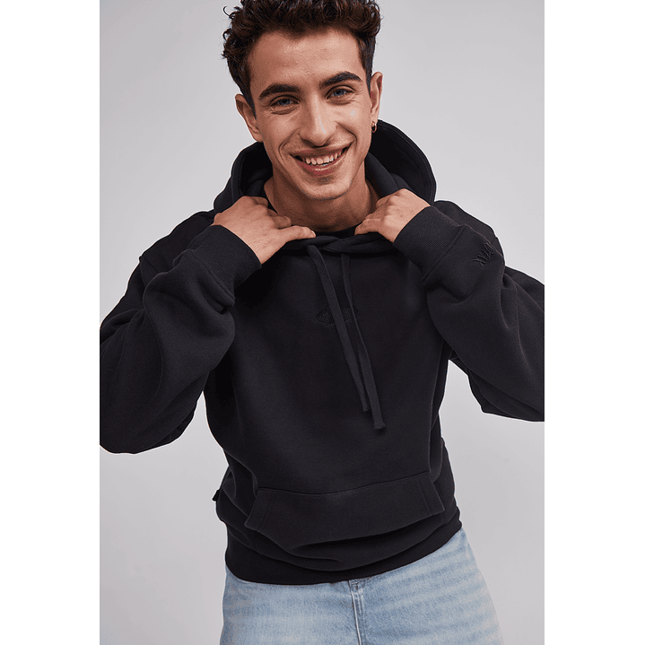 Polerón Hombre Gorro Básico Negro Sioux 3