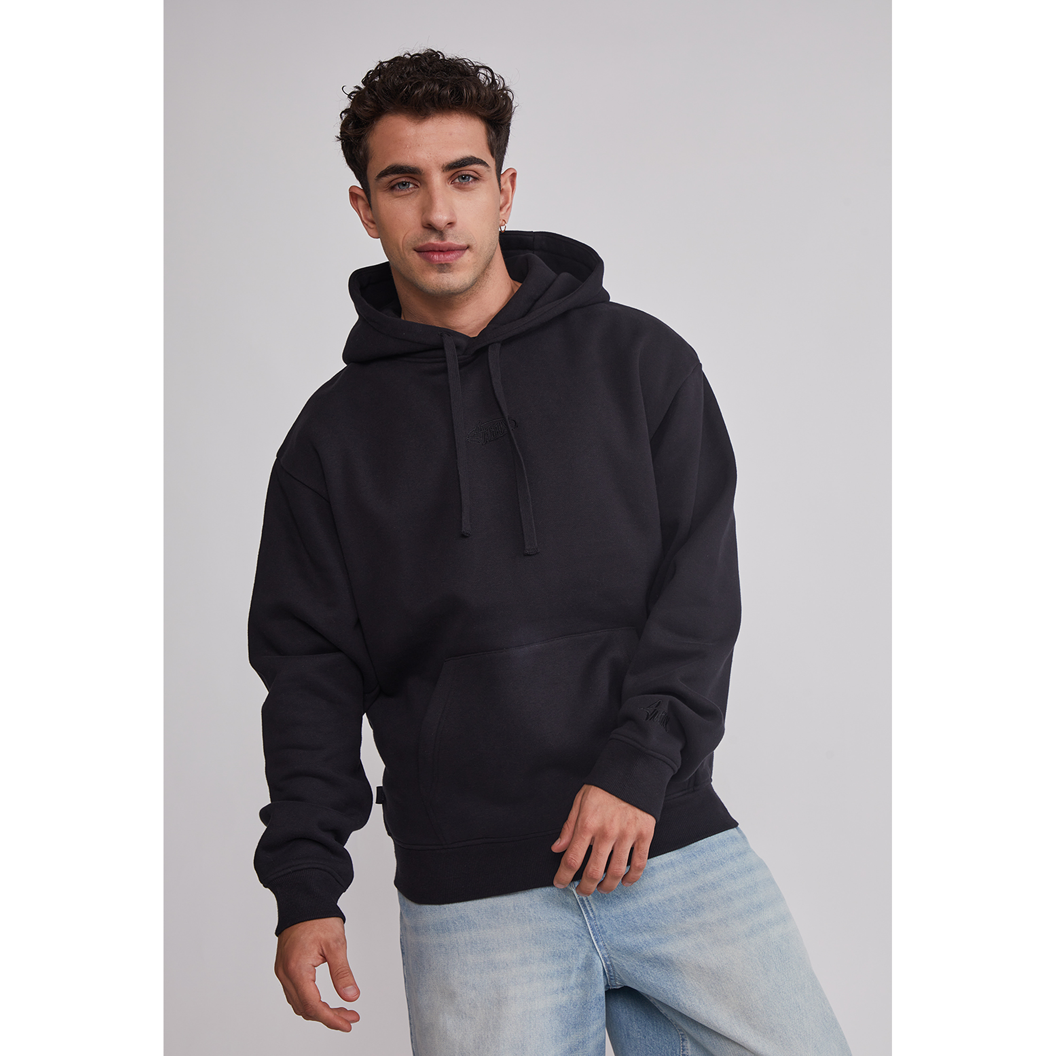 Polerón Hombre Gorro Básico Negro Sioux 1