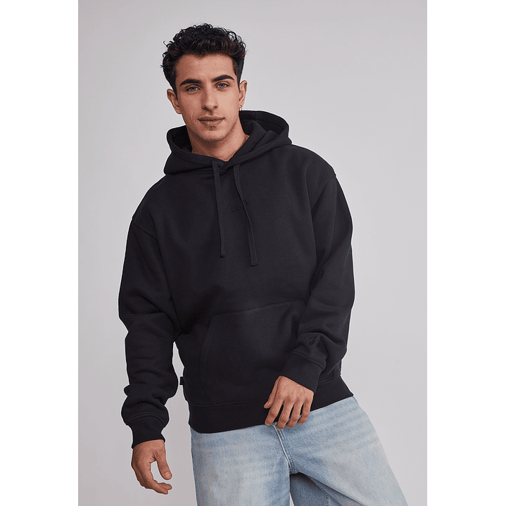 Polerón Hombre Gorro Básico Negro Sioux 1