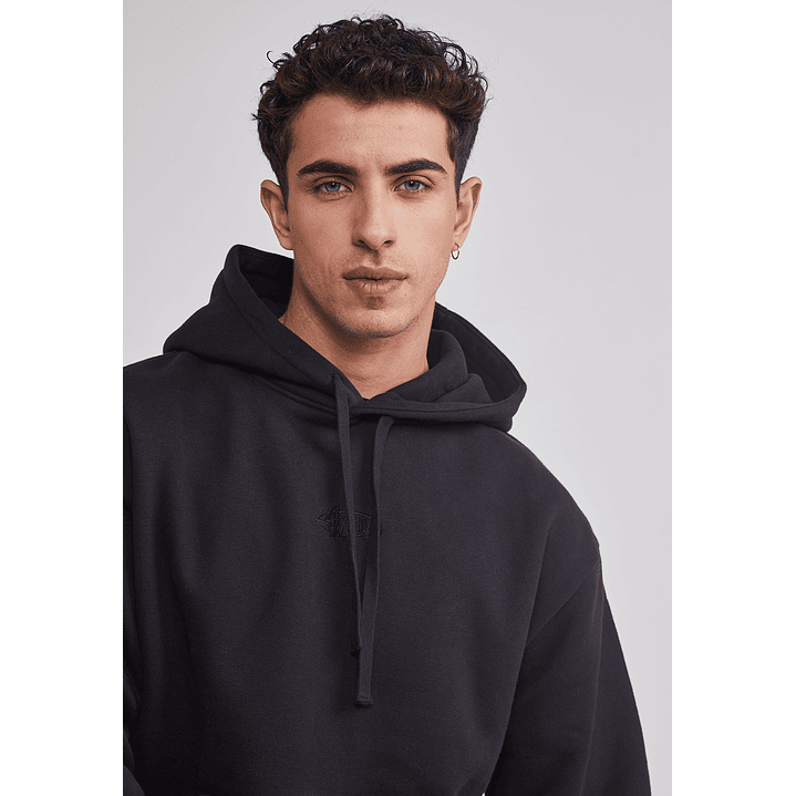 Polerón Hombre Gorro Básico Negro Sioux 4