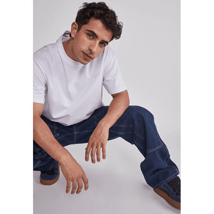 Polera Hombre Basic Lisa Blanco Sioux 3