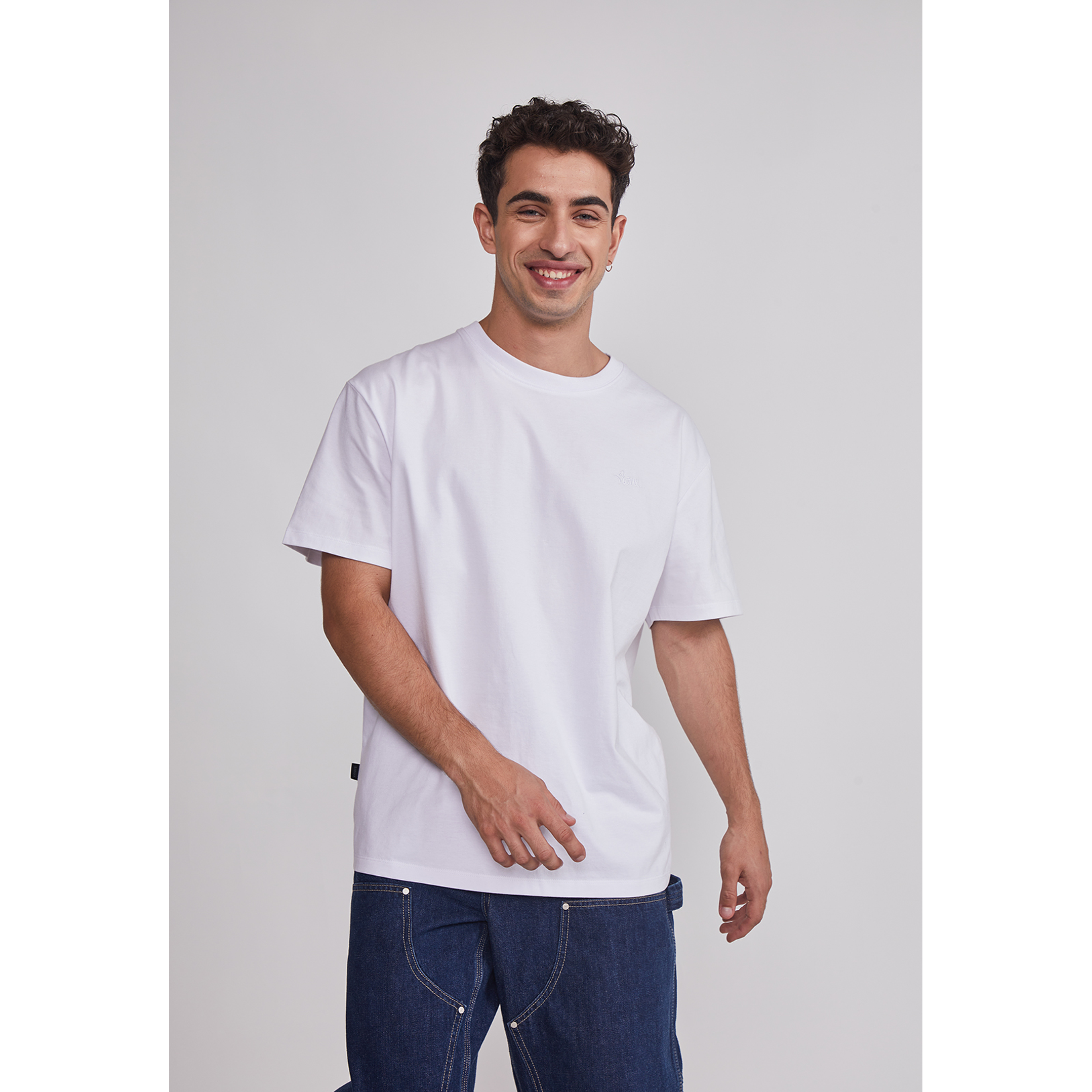 Polera Hombre Basic Lisa Blanco Sioux 1