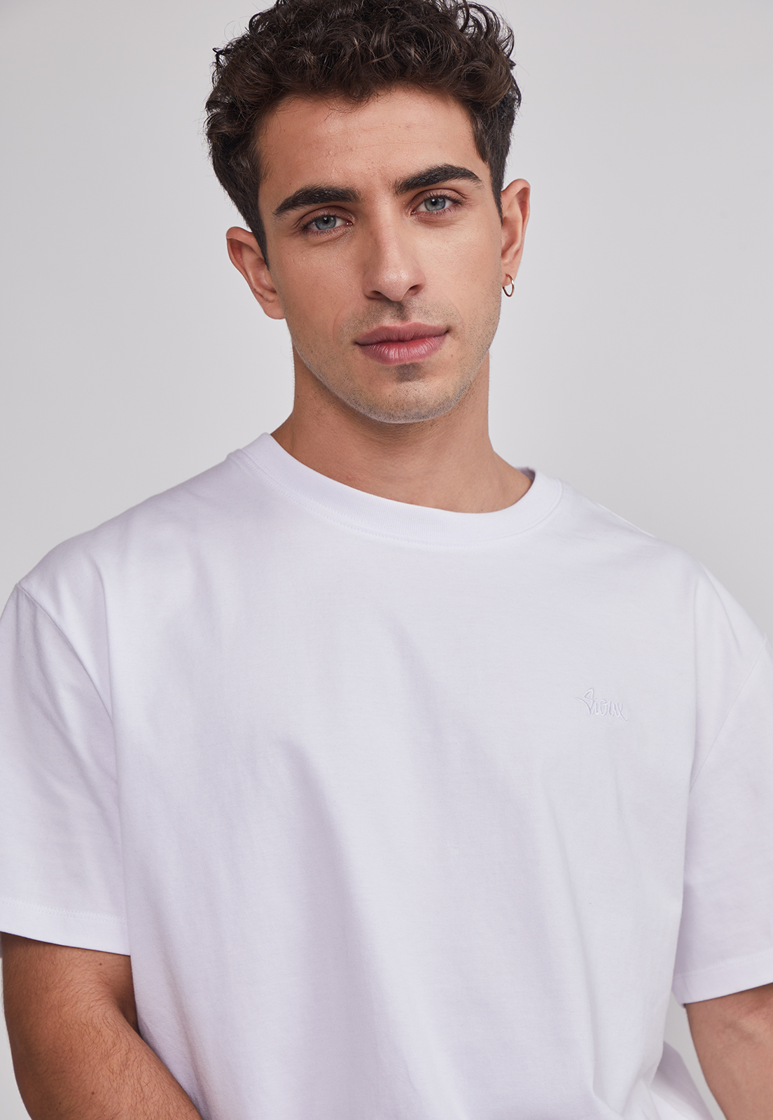 Polera Hombre Basic Lisa Blanco Sioux 5