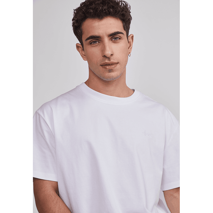 Polera Hombre Basic Lisa Blanco Sioux 4
