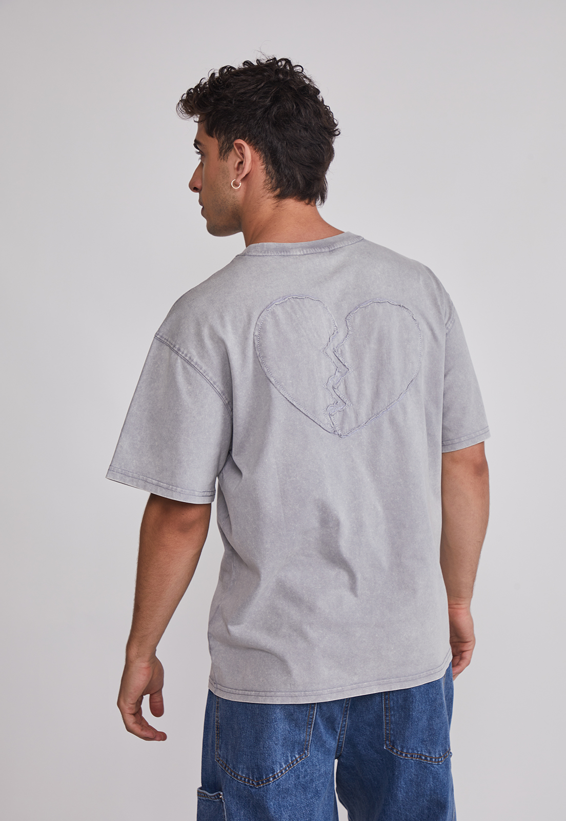 Polera Hombre Corazón 3D Gris Sioux 5