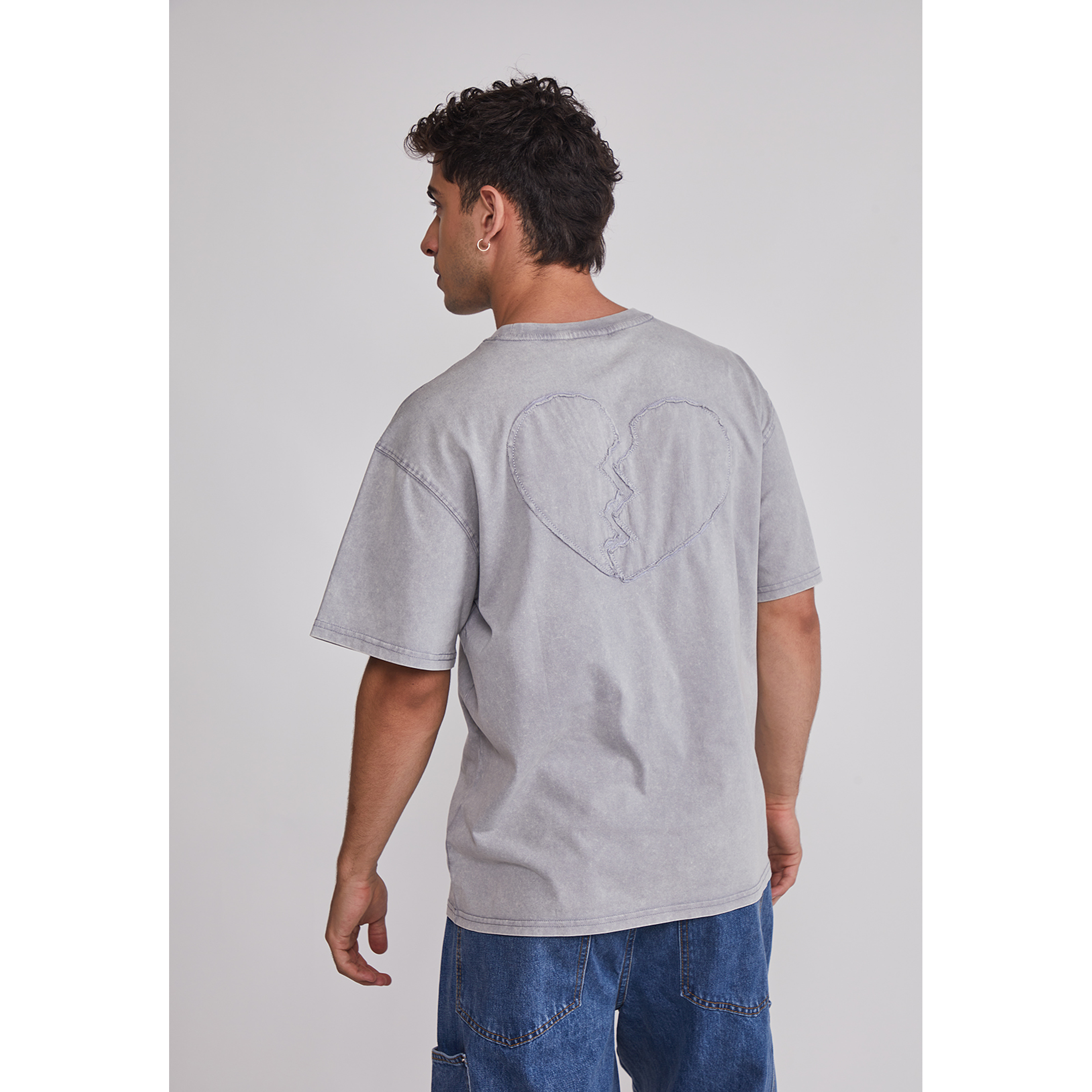 Polera Hombre Corazón 3D Gris Sioux 5