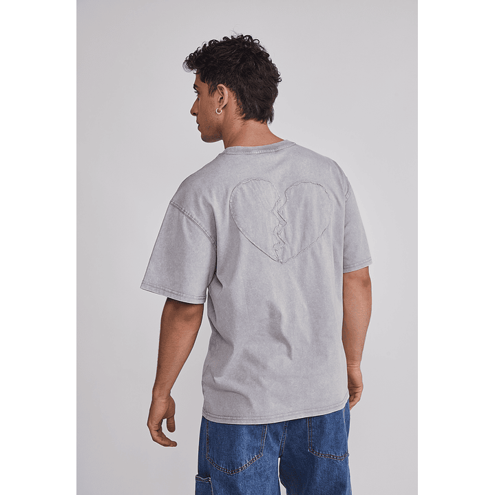 Polera Hombre Corazón 3D Gris Sioux 5
