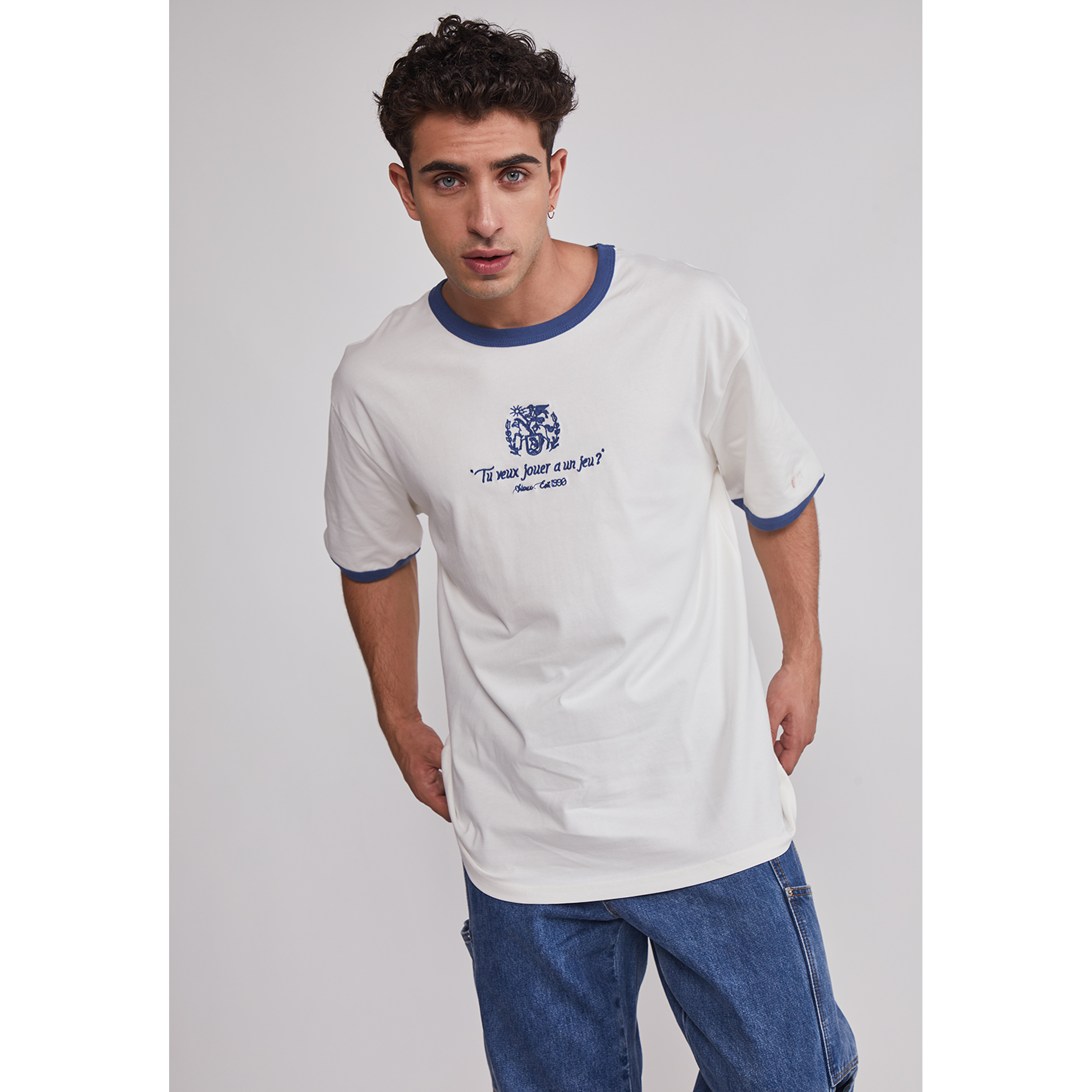 Polera Hombre Contraste Blanco Sioux 1