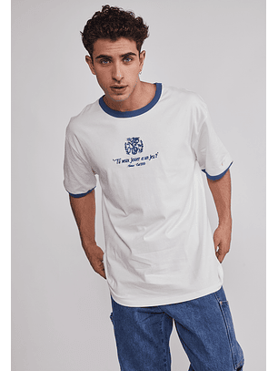 Polera Hombre Contraste Blanco Sioux