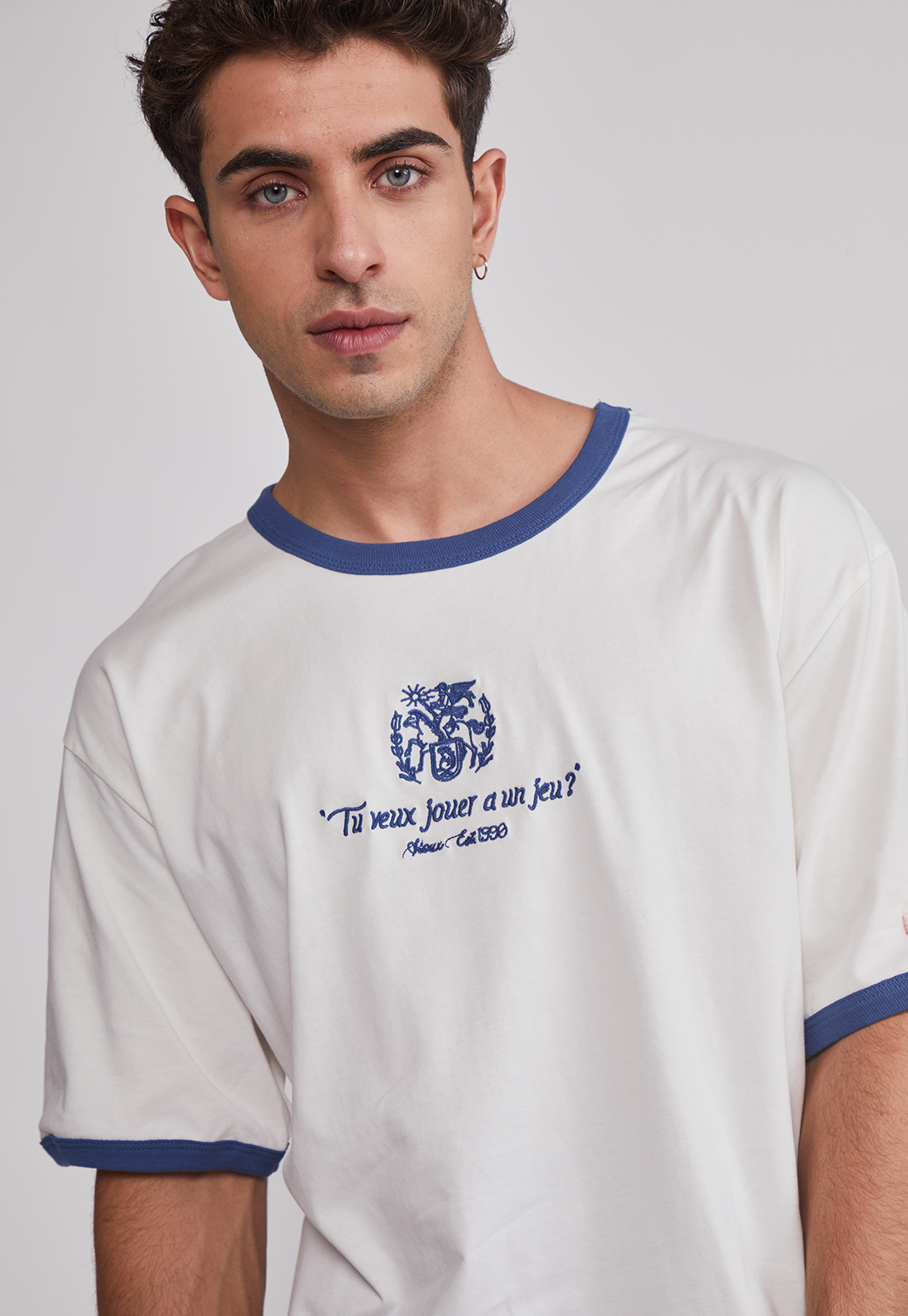 Polera Hombre Contraste Blanco Sioux 5