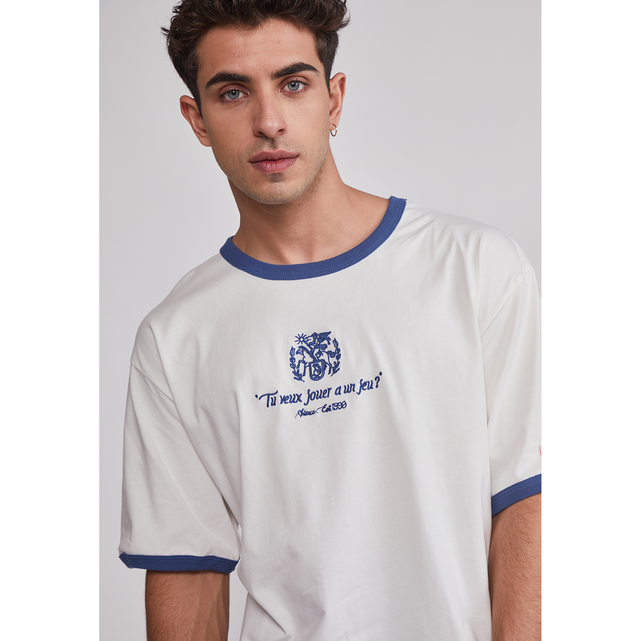 Polera Hombre Contraste Blanco Sioux 4