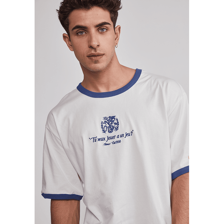 Polera Hombre Contraste Blanco Sioux 4