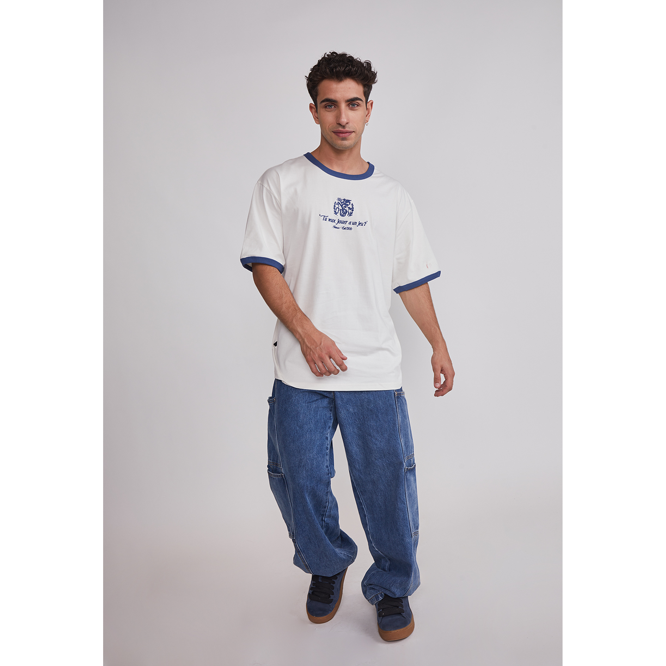 Polera Hombre Contraste Blanco Sioux 2