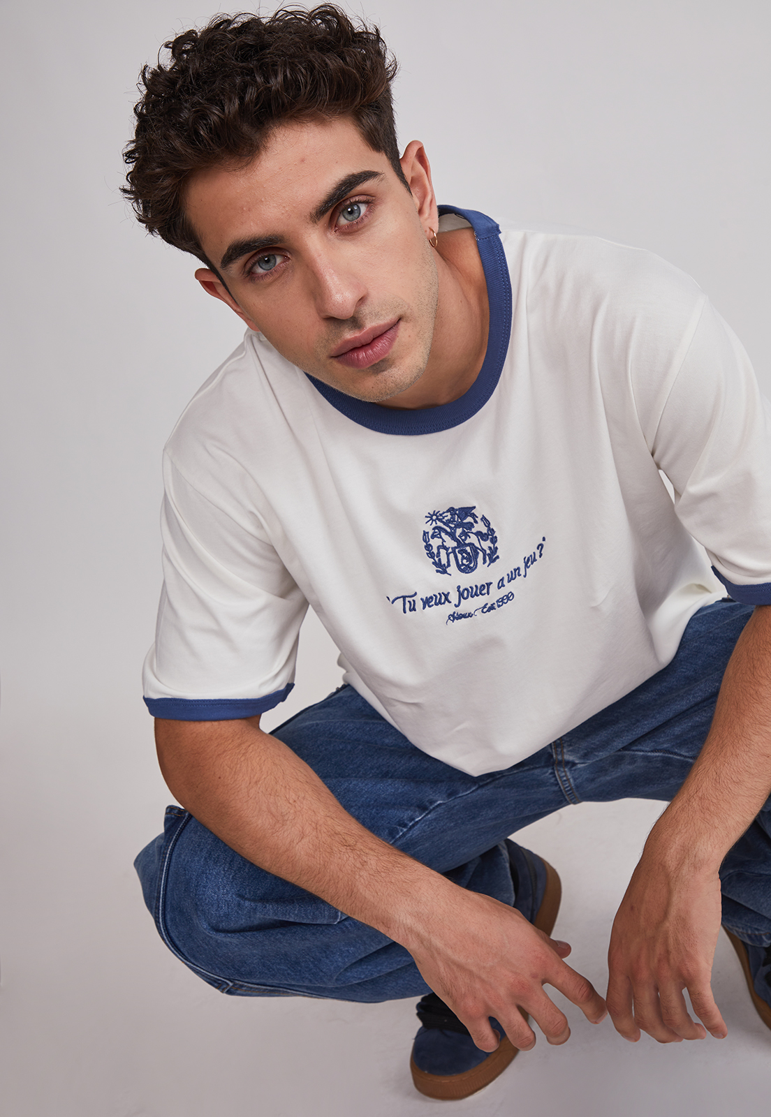 Polera Hombre Contraste Blanco Sioux 4