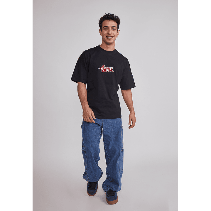 Polera Hombre Bordados Negro Sioux 2