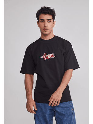 Polera Hombre Bordados Negro Sioux
